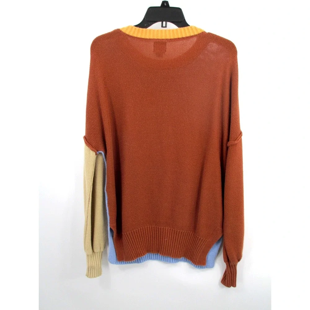 BDG Pullover Sweater Men XS Multicolor Colorblock Preppy Retro Long Sleeves